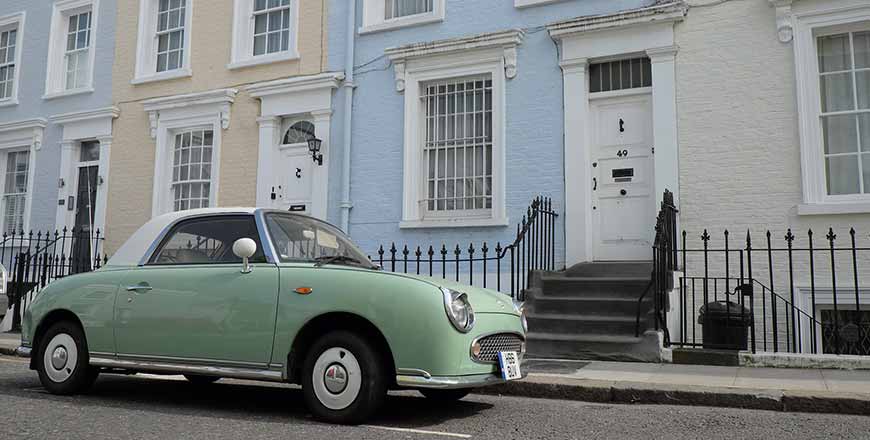Notting Hill in Londen met oldtimer